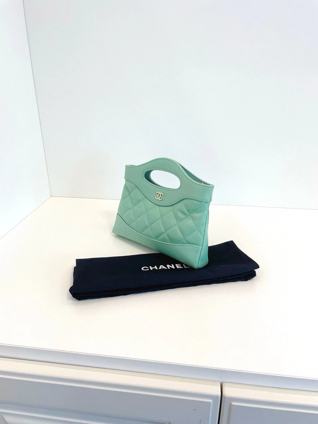 Chanel 31bag Nano Mint Green Tote Bag For Women