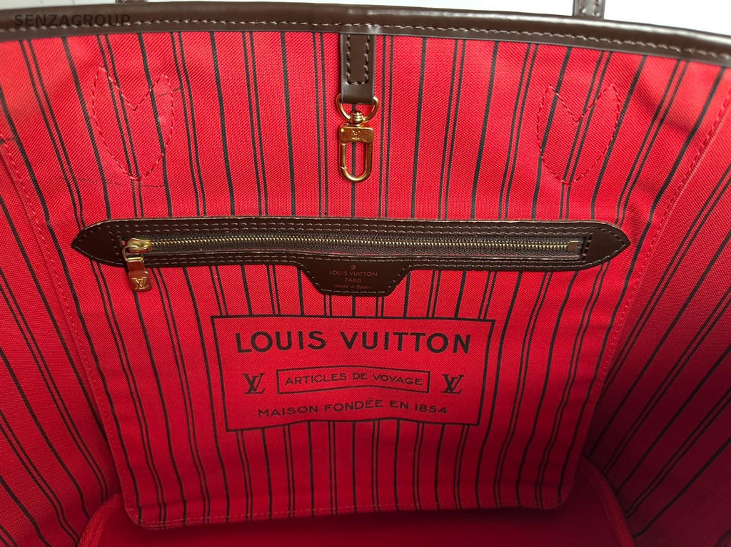 SJ0001 Louis Vuitton canvas Tote Bags neverfull mm size damier red capacity