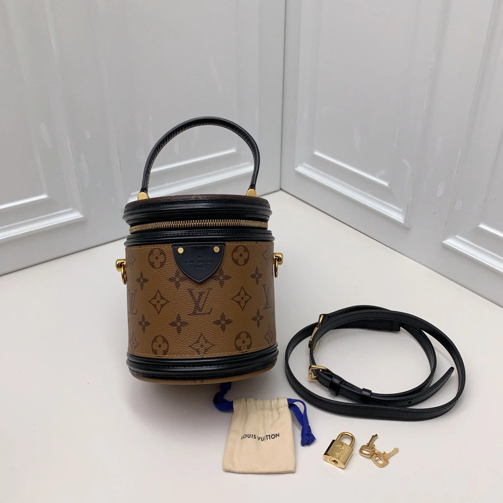 Louis Vuitton Cannes Monogram Top Handle Crossbody Bag Brown Women Classic