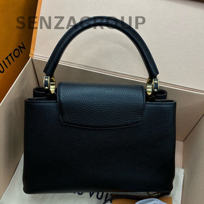 Louis Vuitton Capucines Taurillon Mini Black Gold Handbag Women