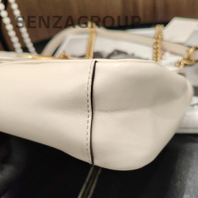Gucci Marmont 26 White Gold Chain Shoulder Crossbody Bag Classic Women
