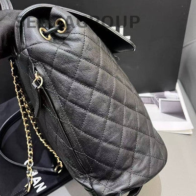 Chanel Vanity Case Black Gold Small Backpack Quilted Women's Fashion