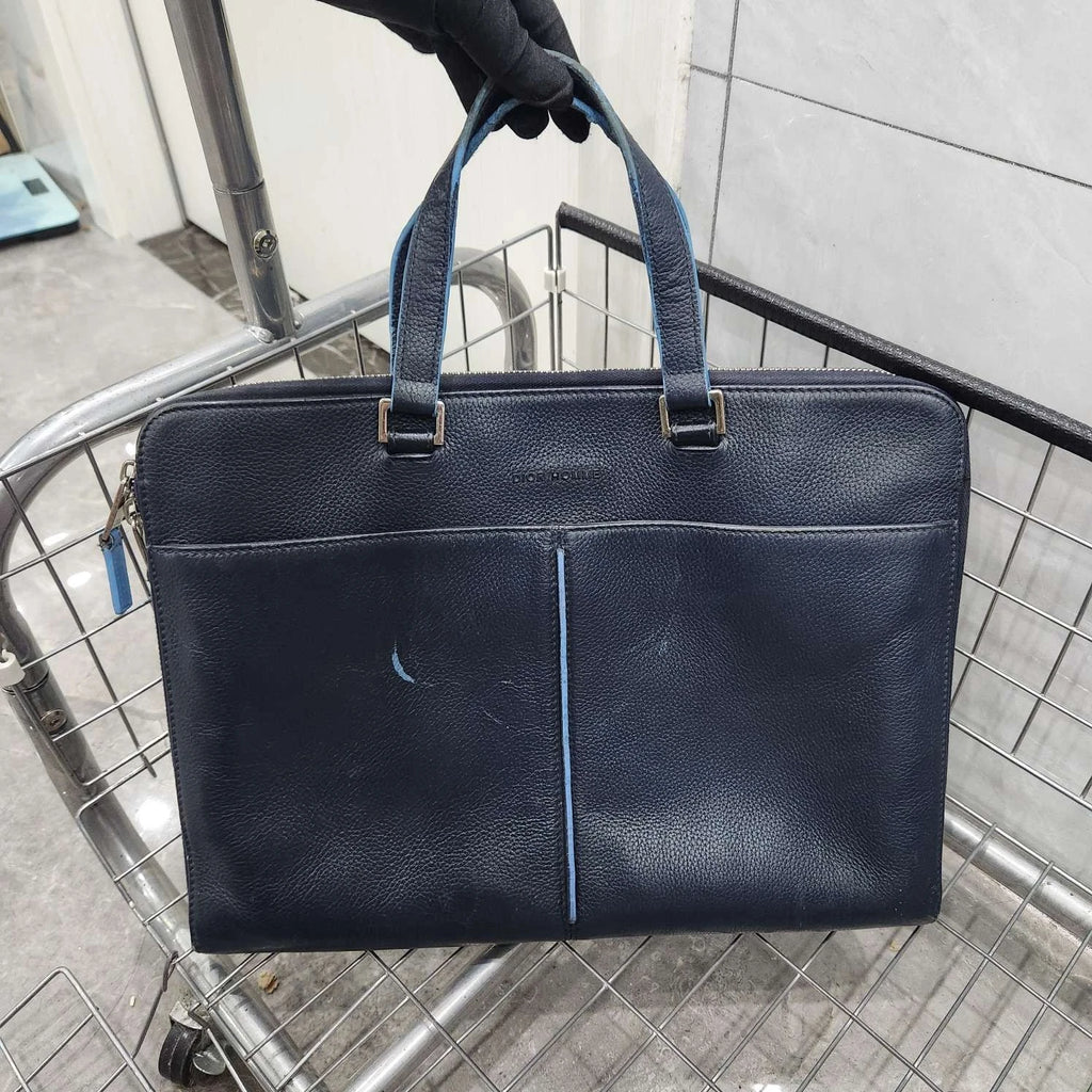 Dior Blue Colorblock Laptop Briefcase Handbag For Women