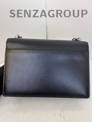 Saint Laurent Sunset Bag Black Silver Chain Shoulder Bag Classic Women