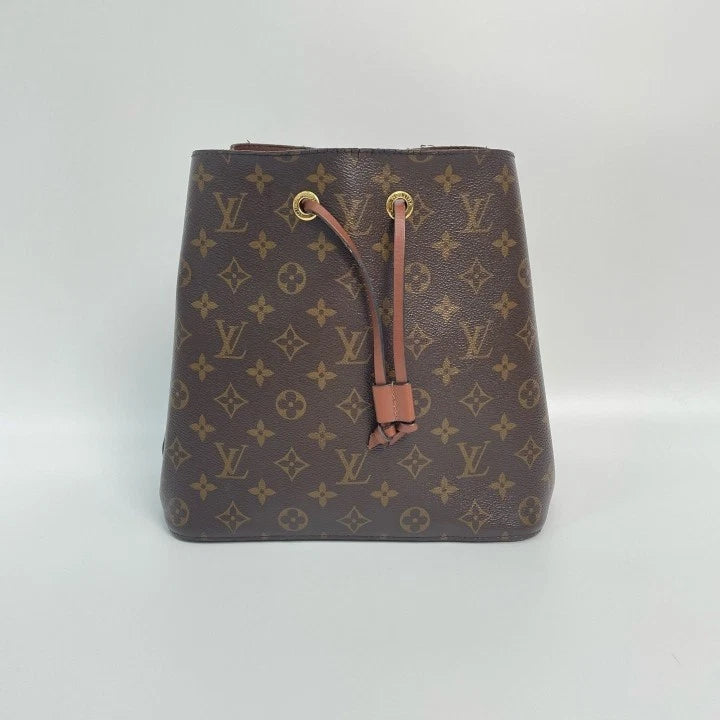Louis Vuitton Neonoe Monogram Canvas Medium Brown Bucket Bag Women