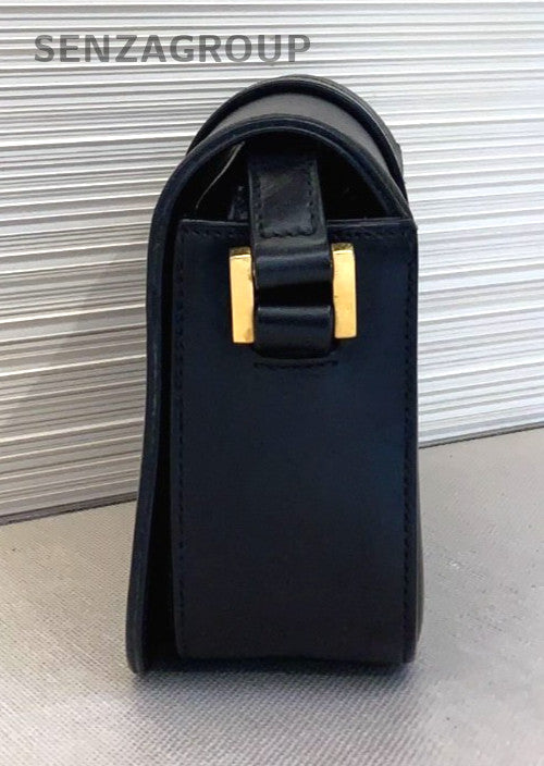 YSL Saint Laurent High School Shoulder bag Black Gold Logo Women