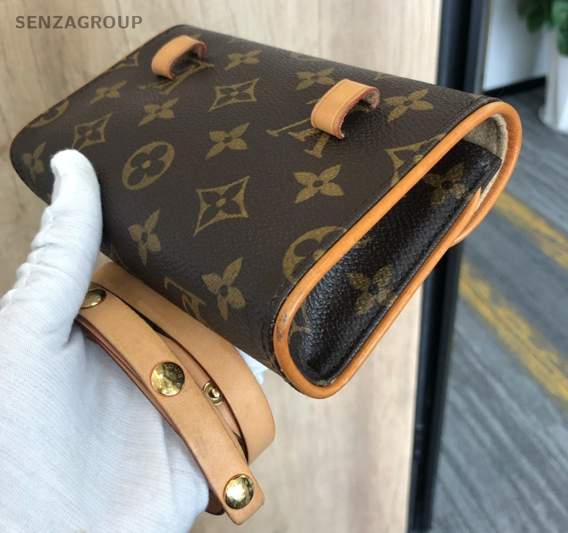 Louis Vuitton Pochette Florentine Monogram Pouch Brown M51855 Vintage Shoulder