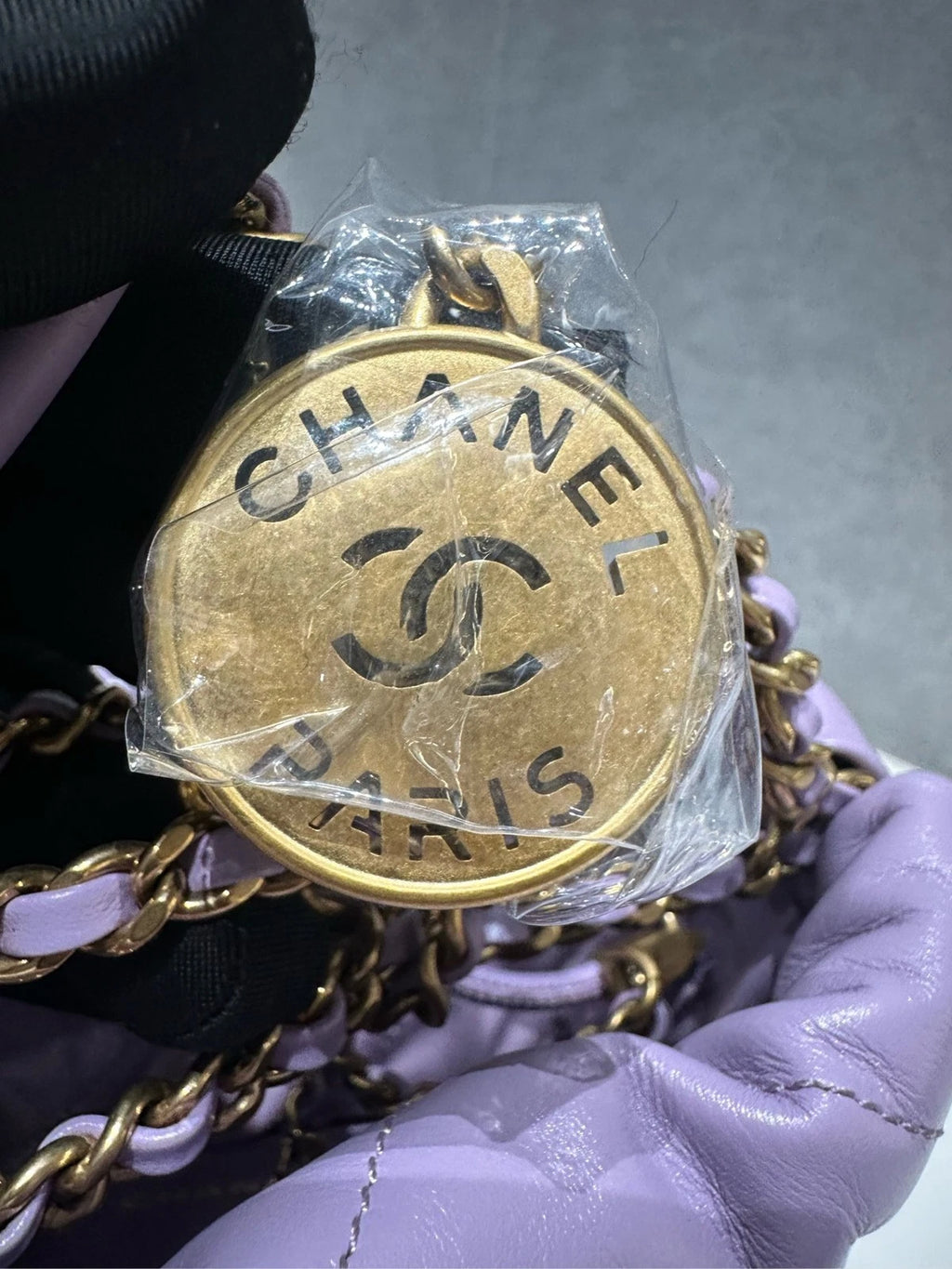 CHANEL 22BAG Mini Purple Tote Shoulder Bag For Women