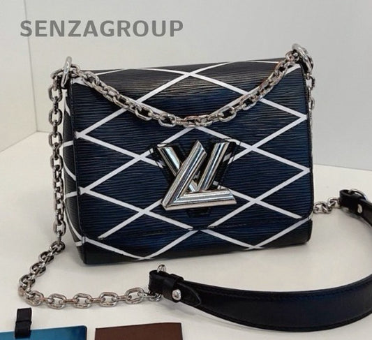 Louis Vuitton Twist PM Epi Chain Shoulder Crossbody Black Silver Women Classic