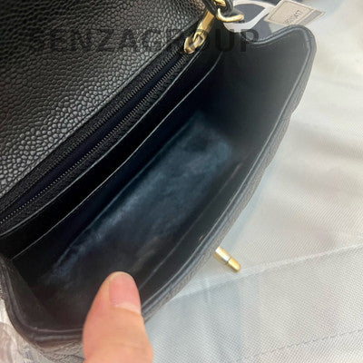 Chanel Quilted Classic Flap Chain Shoulder Bag Black Gold