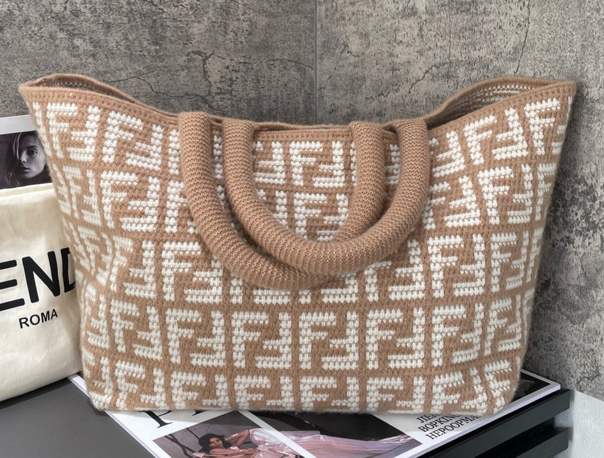Fendi Tote Top Handle Bag Brown Used Women Classic Fashion