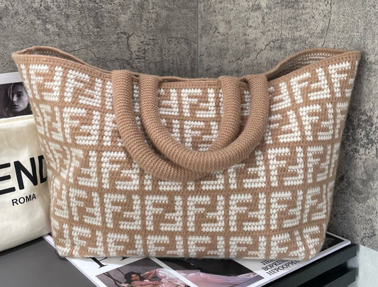 Fendi Tote Top Handle Bag Brown Used Women Classic Fashion