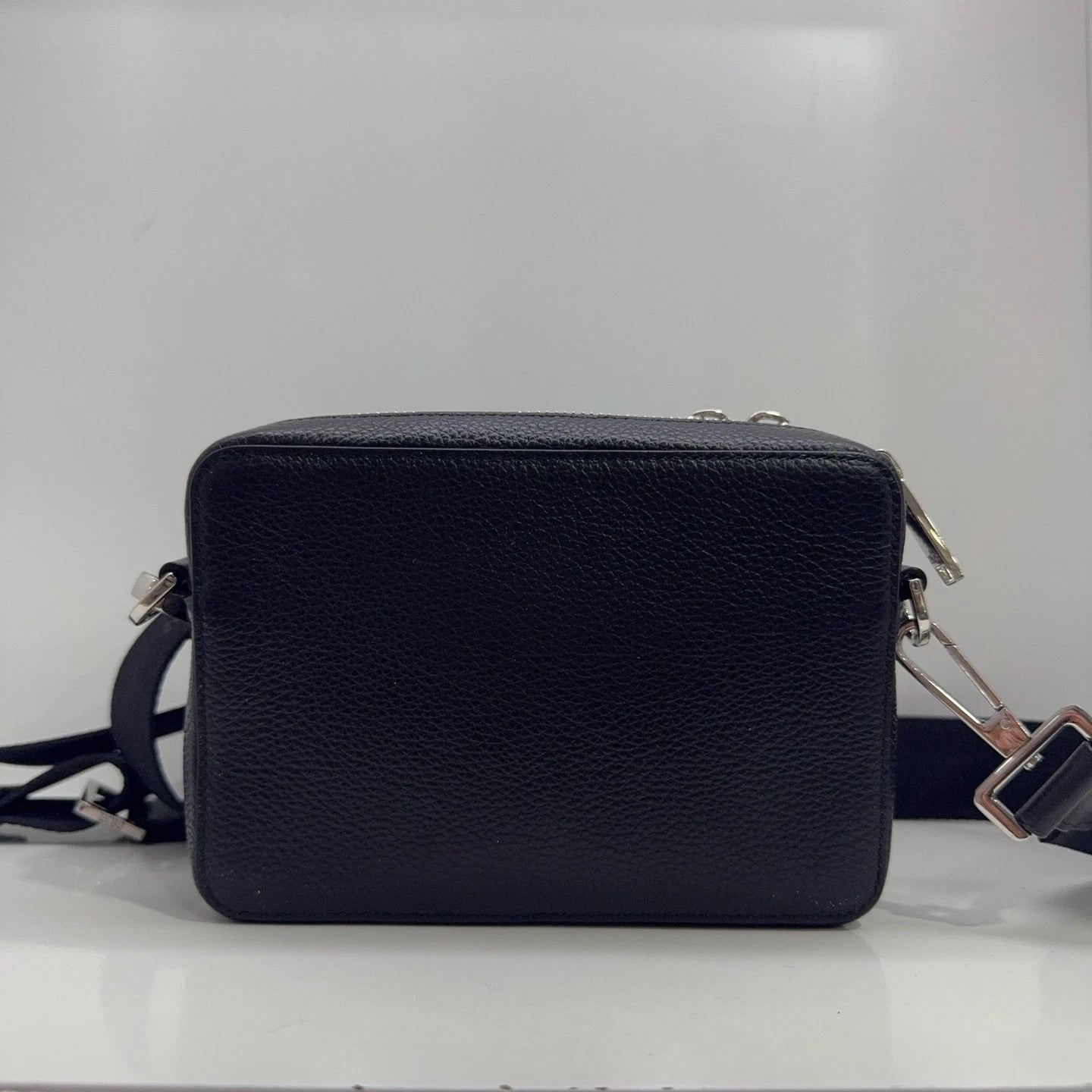 Dior x Shawn Bee Embroidered Leather Crossbody Shoulder Bag For Women Black