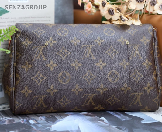 Louis Vuitton Favorite MM Monogram Shoulder Crossbody Bag Women Brown