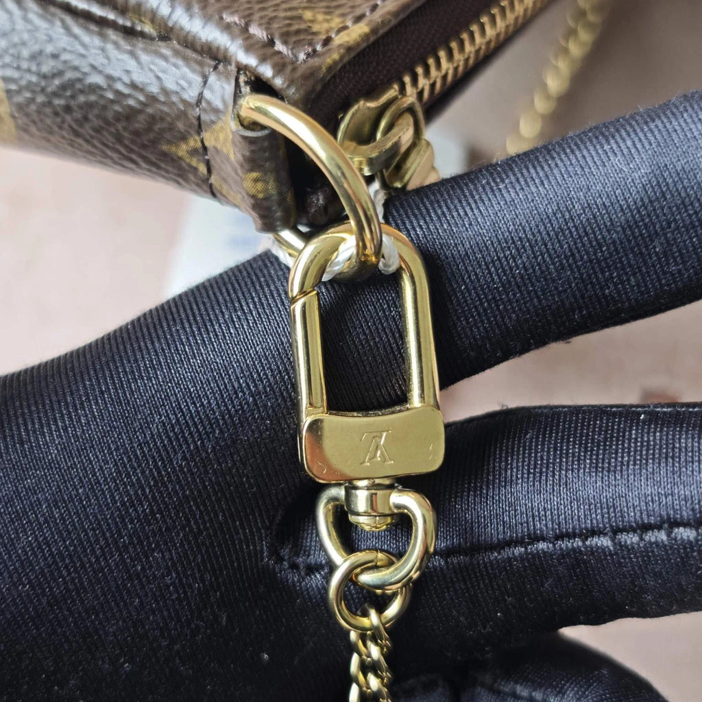Louis Vuitton Canvas Monogram Mini Chain Clutch Shoulder Bag For Women