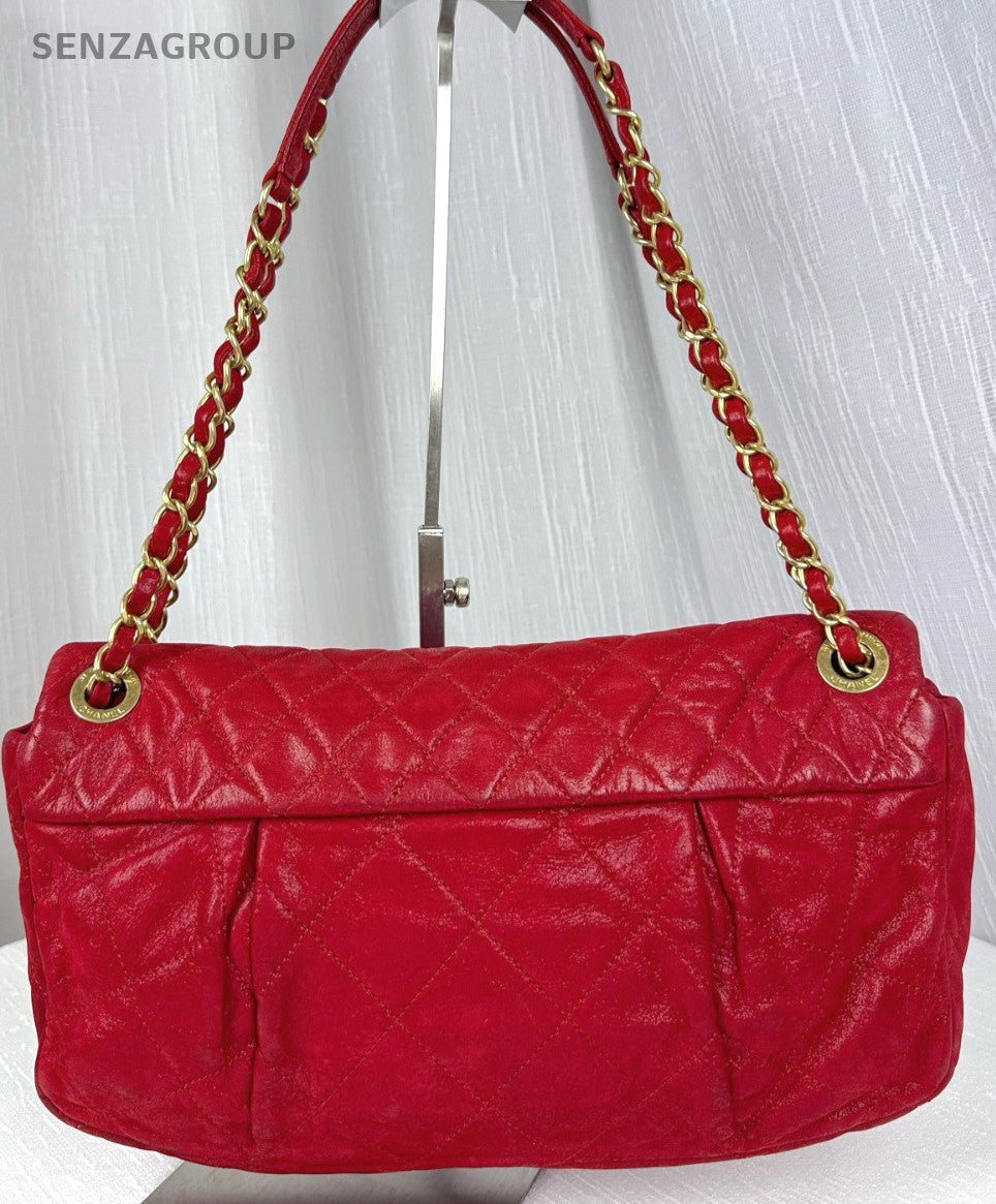 CHANEL Classic Flap Chain Shoulder bag Women Red Gold