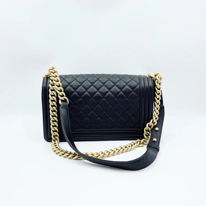 CHANEL Black Leboy Medium Shoulder Crossbody Bag For Women