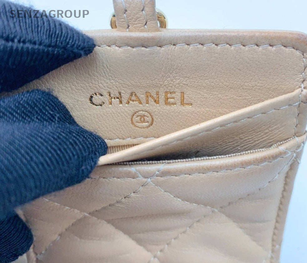 CHANEL Clutch Shoulder Crossbody Bag Women Brown