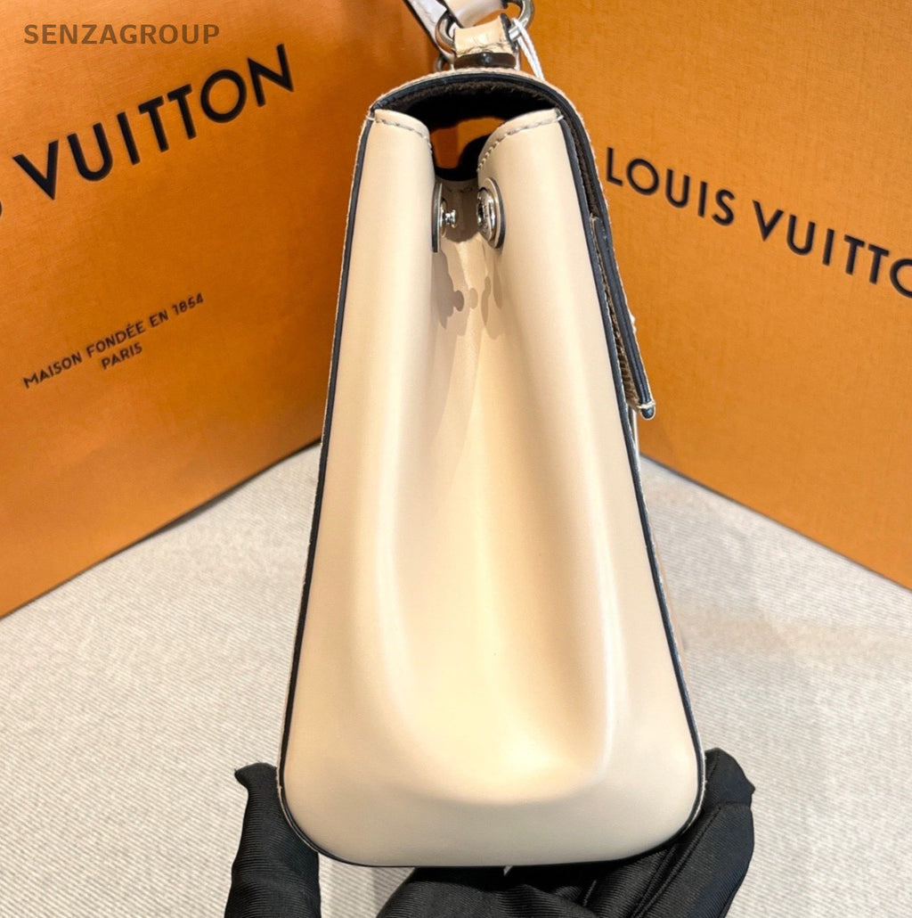 Louis Vuitton Cluny BB Epi Top Handle Bag Crossbody Beige Silver Women Classic