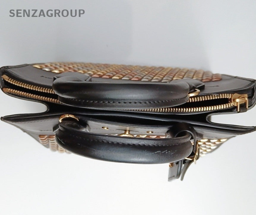 Louis Vuitton City MM Top Handle Bag Crossbody Black Gold Women Classic Designer