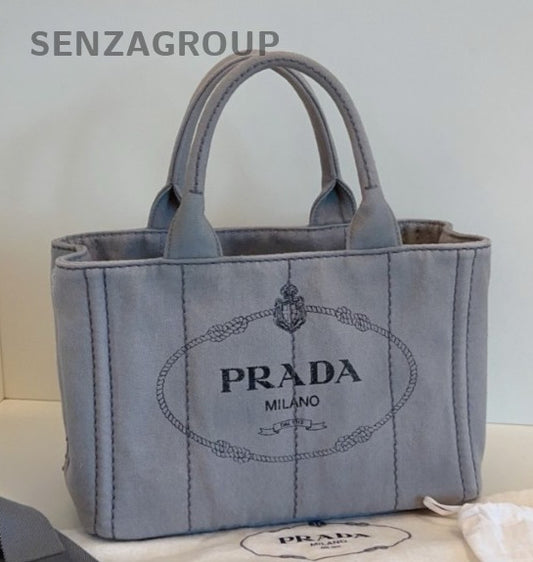 Prada Beach 2Way Gray Silver Handbag Shoulder Bag Used Women Classic