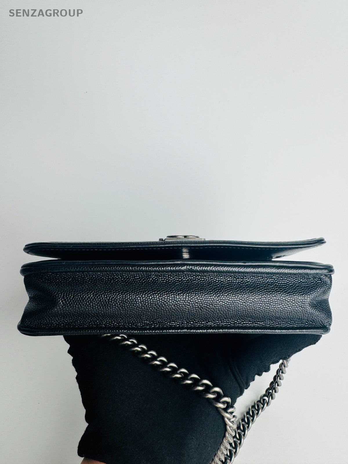 CHANEL Leboy Woc Diamond Pattern Chain Shoulder bag Crossbody Black Silver