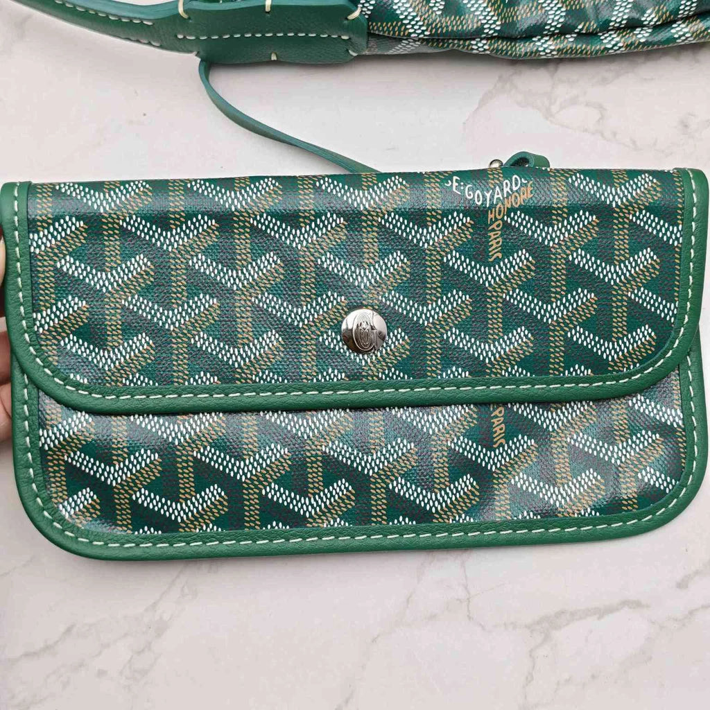 Goyard Green Monogram Canvas Hobo Tote Bag For Women