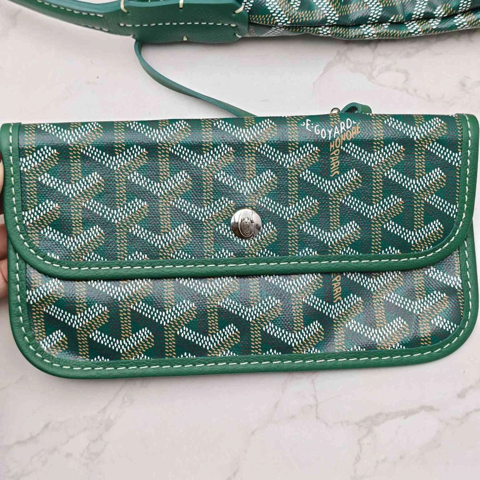 Goyard Green Monogram Canvas Hobo Tote Bag For Women