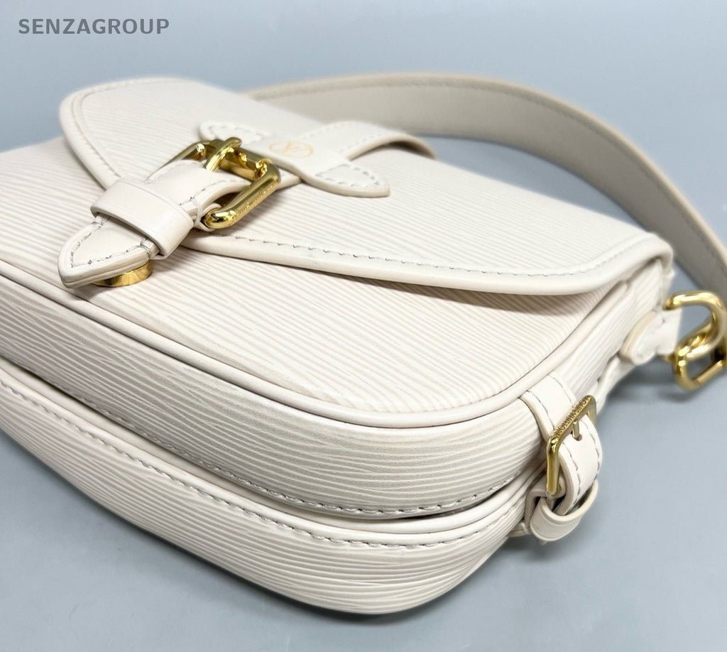 Louis Vuitton Saumur BB Epi Leather Shoulder Bag Crossbody White Gold Women