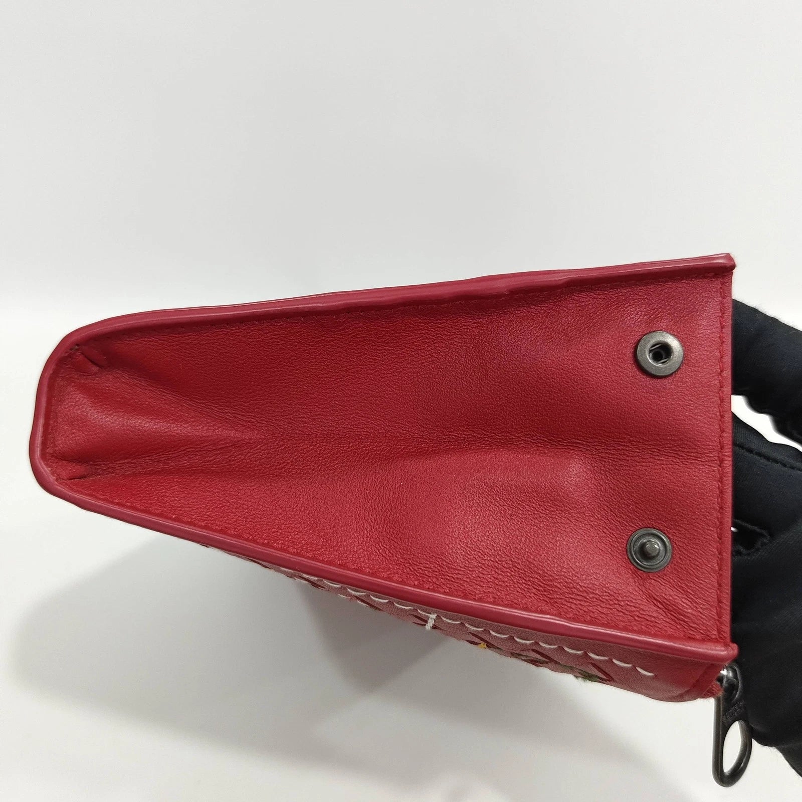 Bottega Veneta Red Woven Leather Clutch For Women