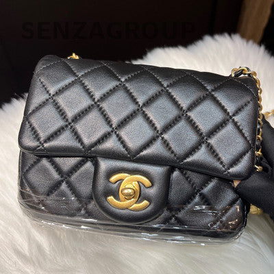Chanel Classic Flap Black Gold Quilted Chain Shoulder Bag