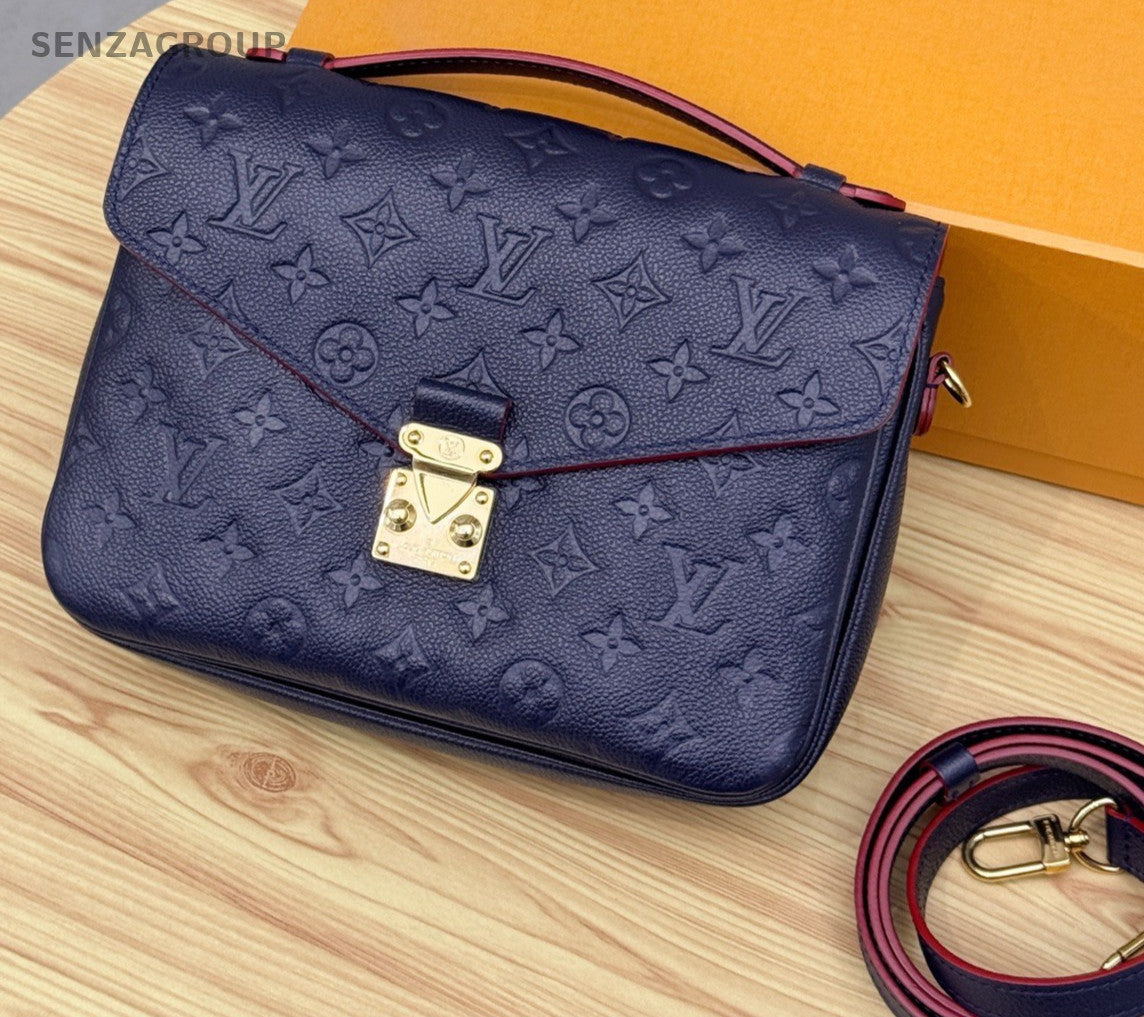 Louis Vuitton Pochette Métis Monogram Empreinte Shoulder Handbag Navy