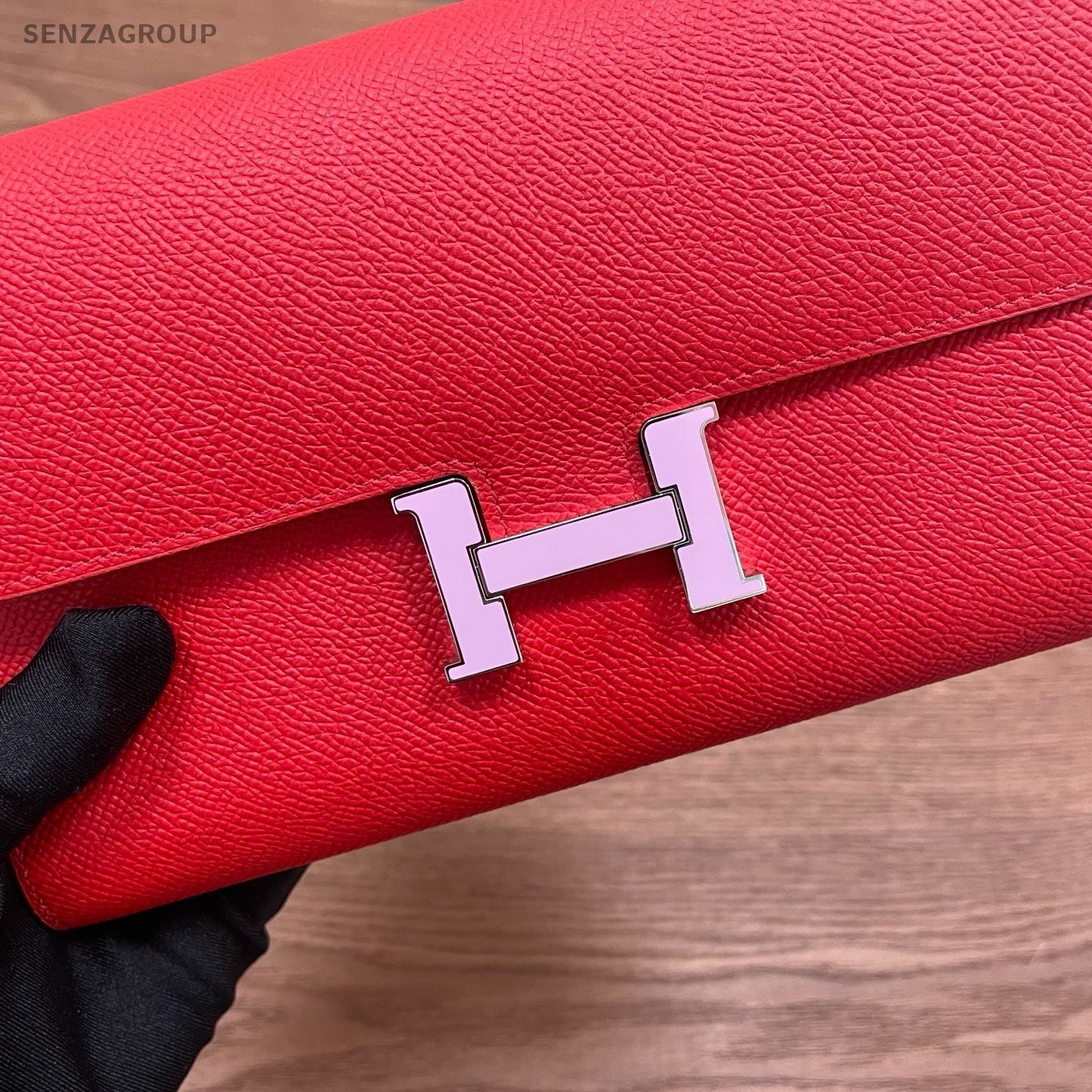 Hermes Constance Wallet Heart-shaped red enamel Epsom Leather Women