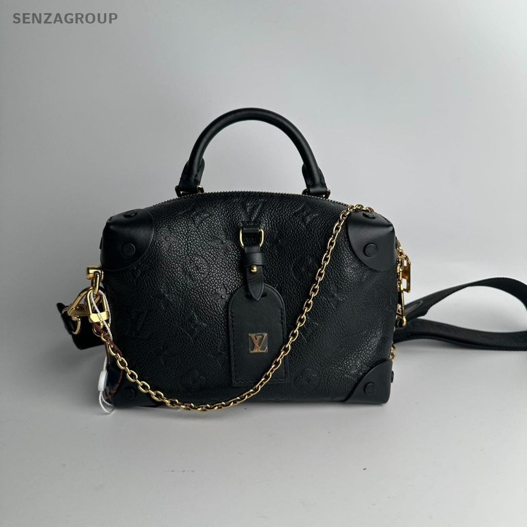 SJ0001 LV soft trunk black leather