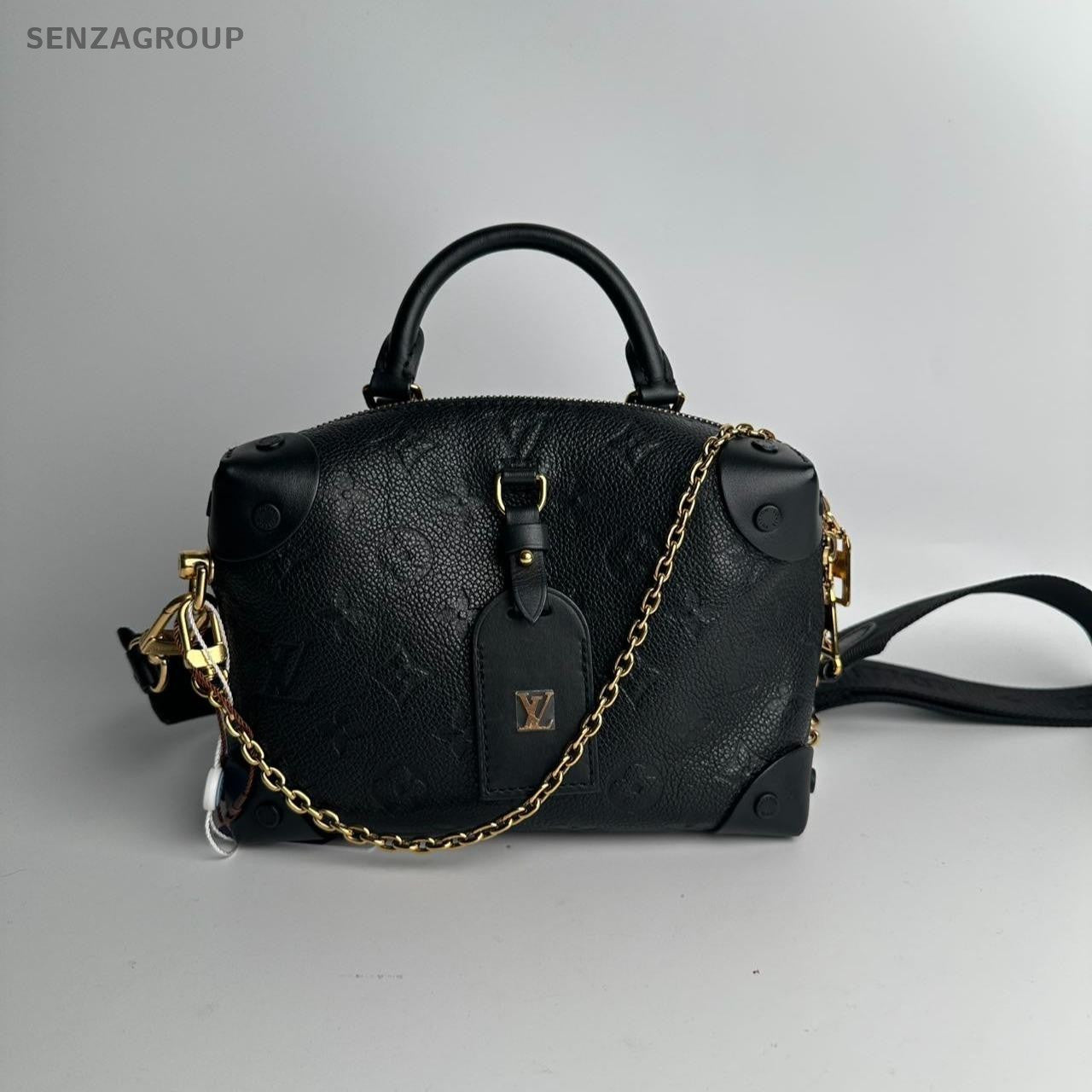 SJ0001 LV soft trunk black leather