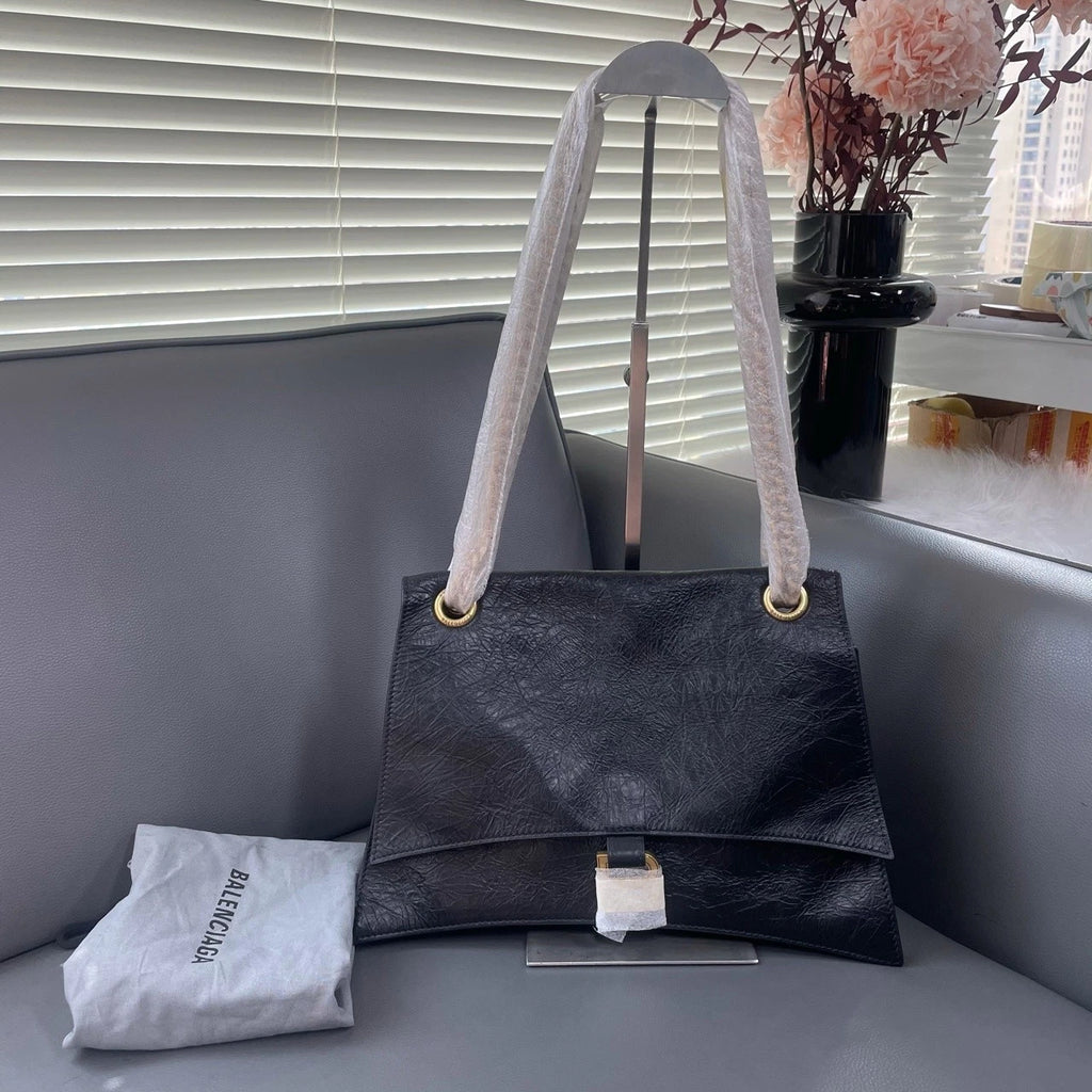 Balenciaga Crush Medium Calfskin Leather Chain Shoulder Bag For Women