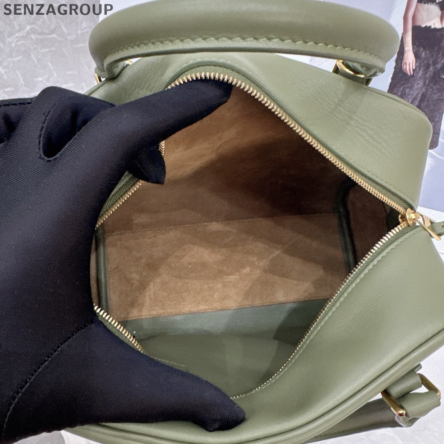 Loewe Amazona Handbag Green Gold Classic Fashion Women's