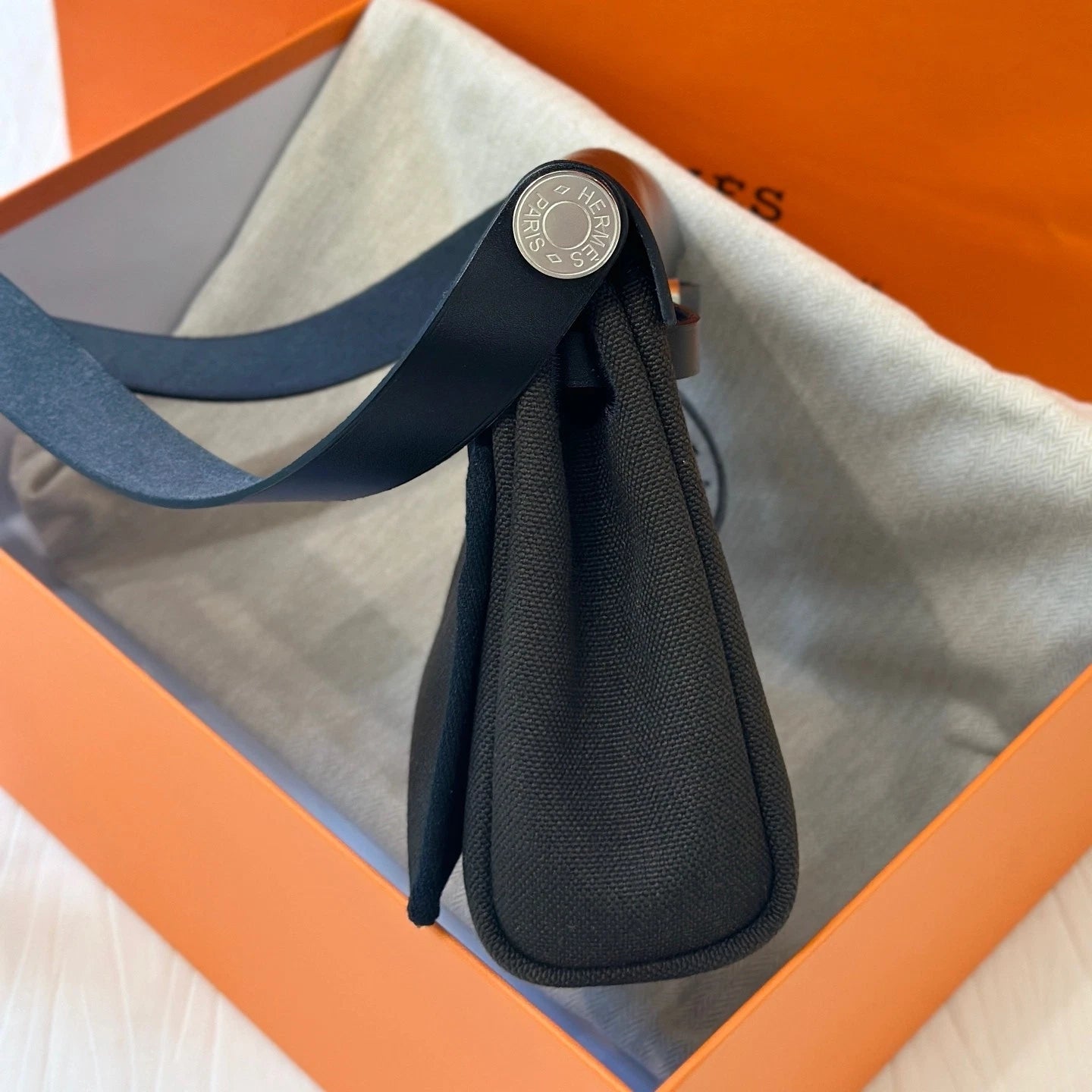 Hermes Bronze &amp; Black Mini Herbag Shoulder Bag For Women