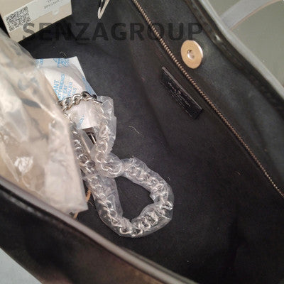 Louis Vuitton Black Silver Leather Carryall PM Shoulder Bag - Classic Women's