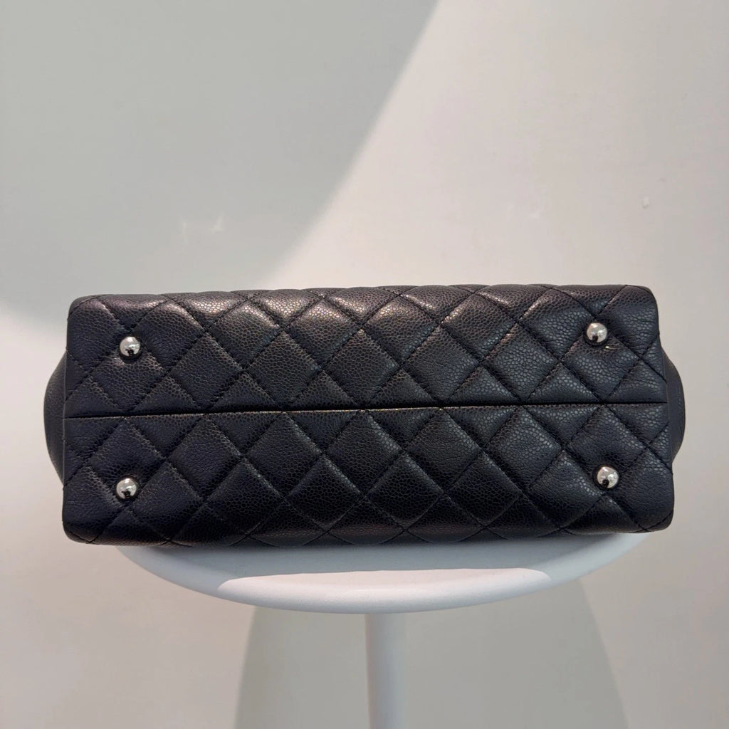 Chanel Caviar Leather Tote Bag Shoulder &amp; Crossbody Bag Black Classic