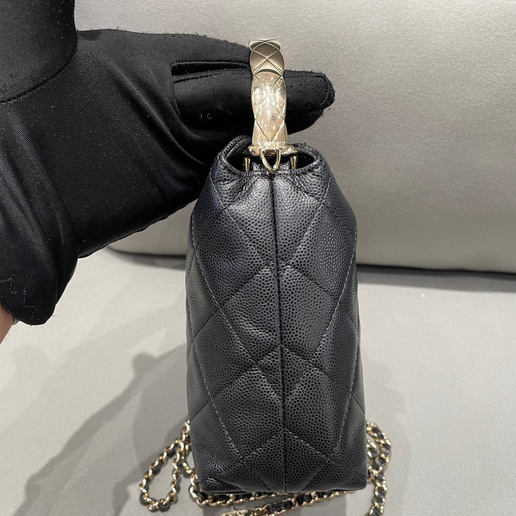 Chanel 25S Quilted Chain Shoulder Bag Black Gold - Fashion Women's Handbag