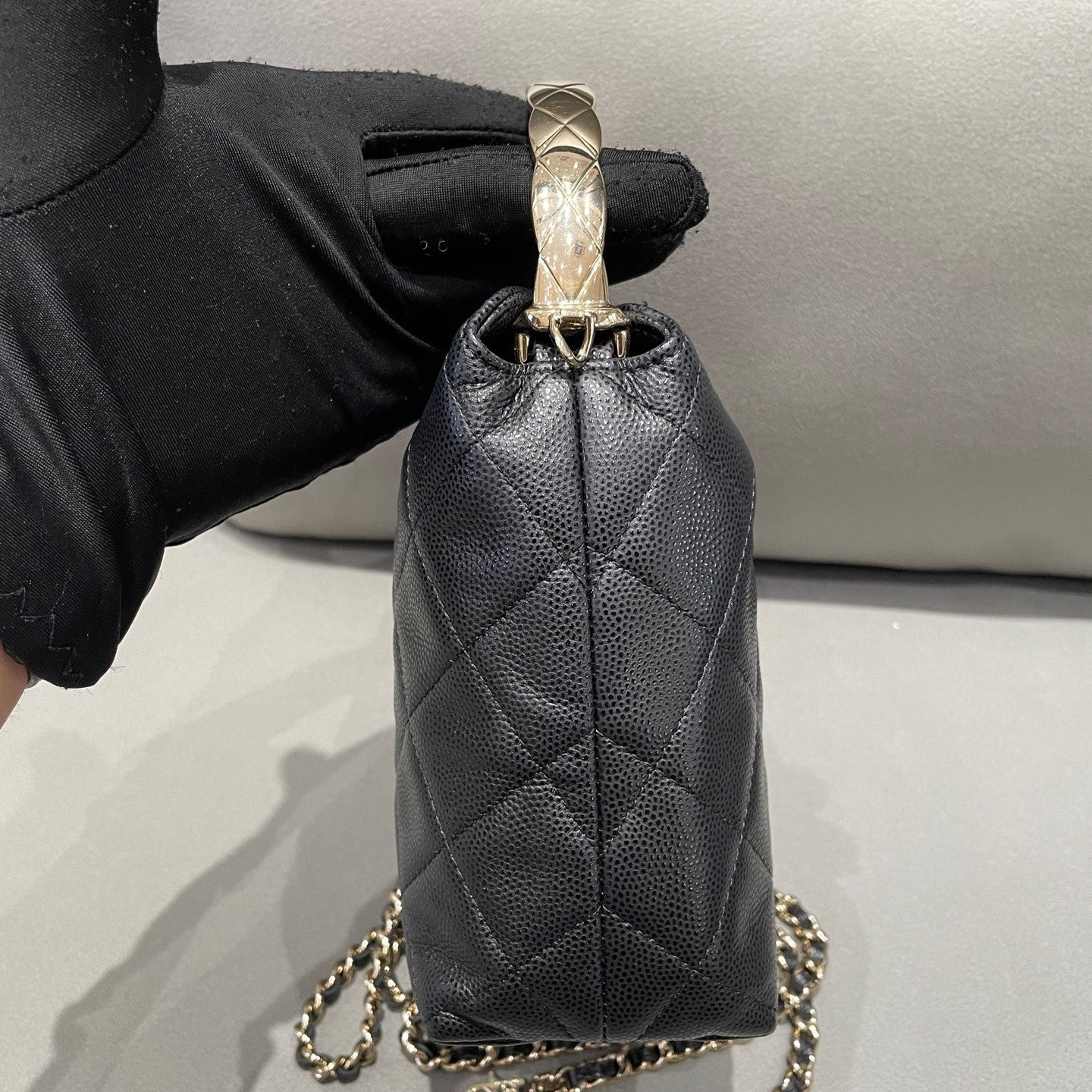 Chanel 25S Quilted Chain Shoulder Bag Black Gold - Fashion Women's Handbag