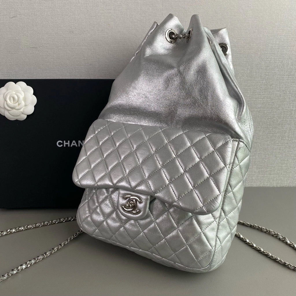 Chanel In Seoul Chain Backpack Silver Diamond Women Classic Fashion