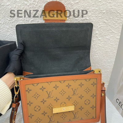 Louis Vuitton Medium Dauphine Monogram Chain Shoulder Crossbody Bag Women