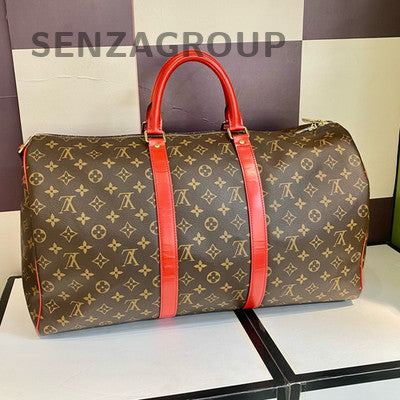 Louis Vuitton Keepall 50 Monogram Red Travel Bag Unisex Hand Carry