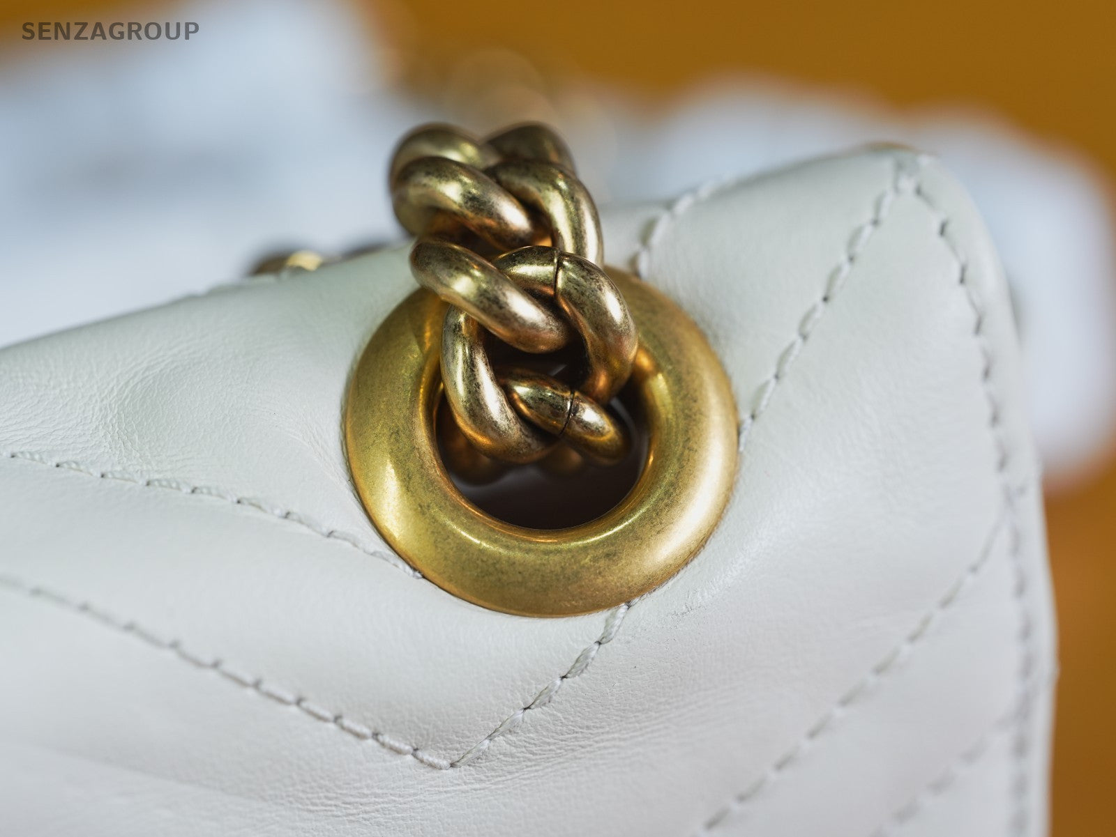 GUCCI Marmont GG Handbag Shoulderbag Crossbody White gold