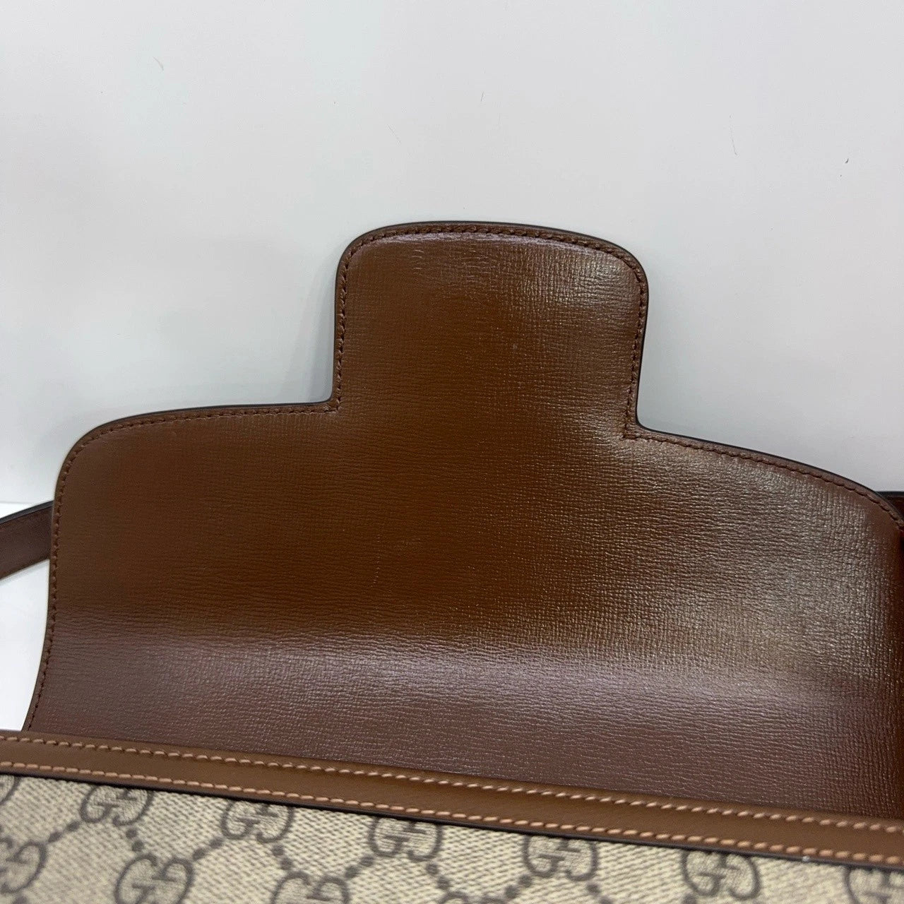Gucci Saddle Canvas Leather Shoulder Bag Crossbody Excellent