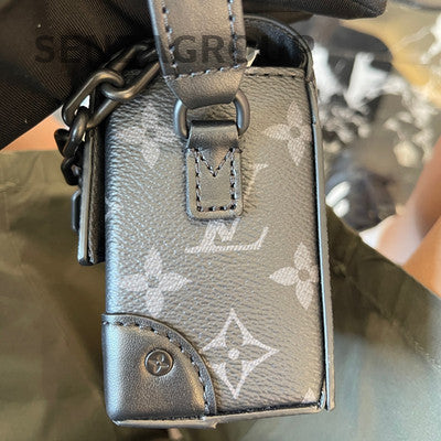 Louis Vuitton Steamer Messenger Bag Monogram Black Unisex Classic