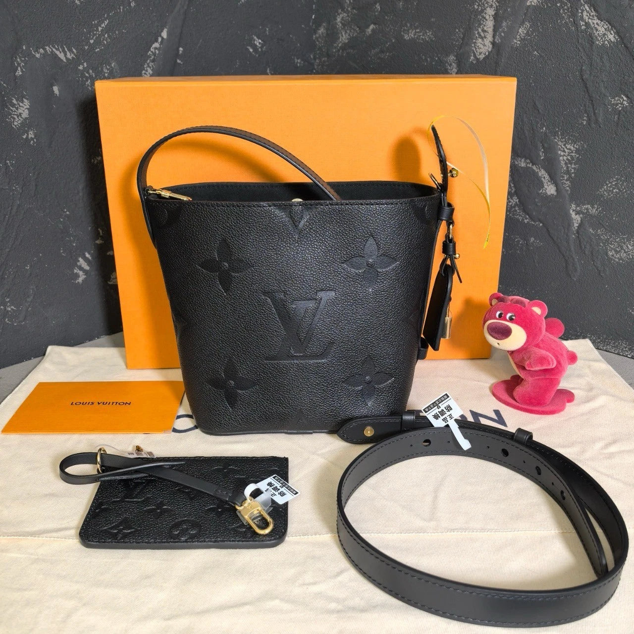 Louis Vuitton Allin BB Black Leather Shoulder Bag Top Handle Bag Women
