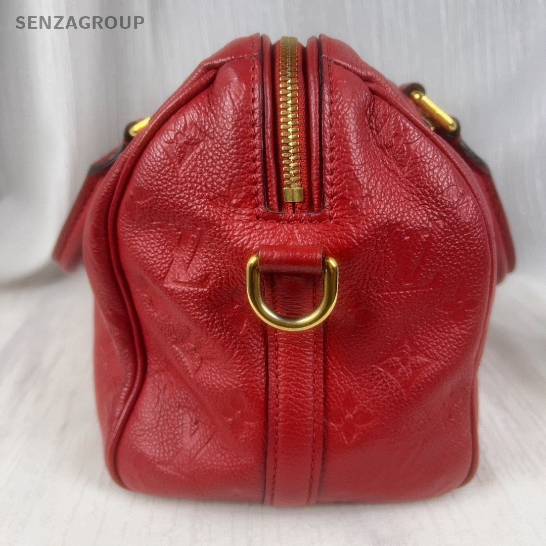 Louis Vuitton Speedy30 Monogram Empreinte 2way Shoulder Handbag Women Red